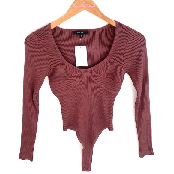 LOVE TREE Scoop Neck Bodysuit, Size S, NWT - Picture 5 of 13